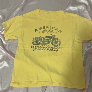 Full Tilt Yellow  T-Shirt with Motorcycle Graphic